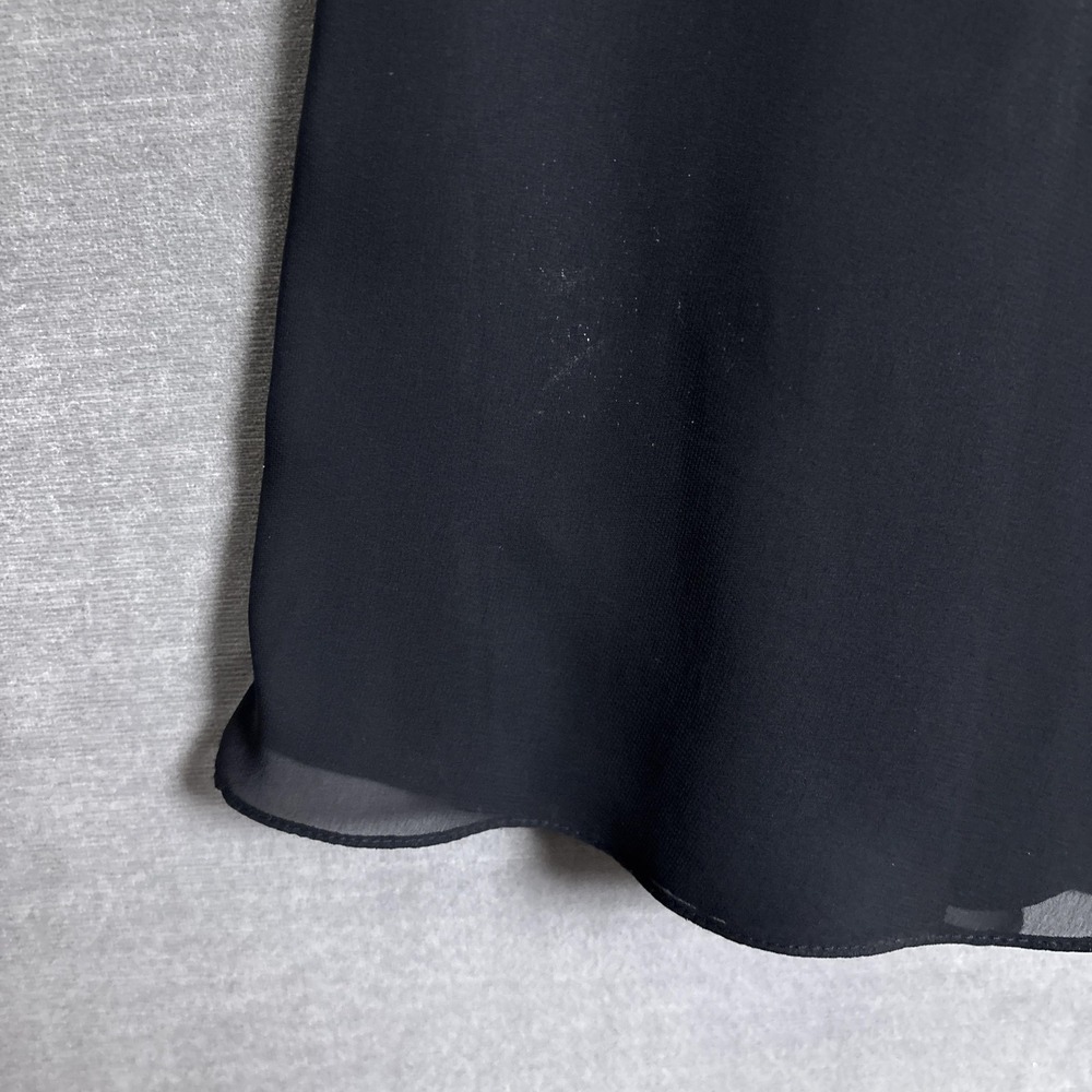 Adrianna Papell Skirt 12 Black Chiffon Midi Cocktail Formal Evening Party Flowy - Picture 3 of 9